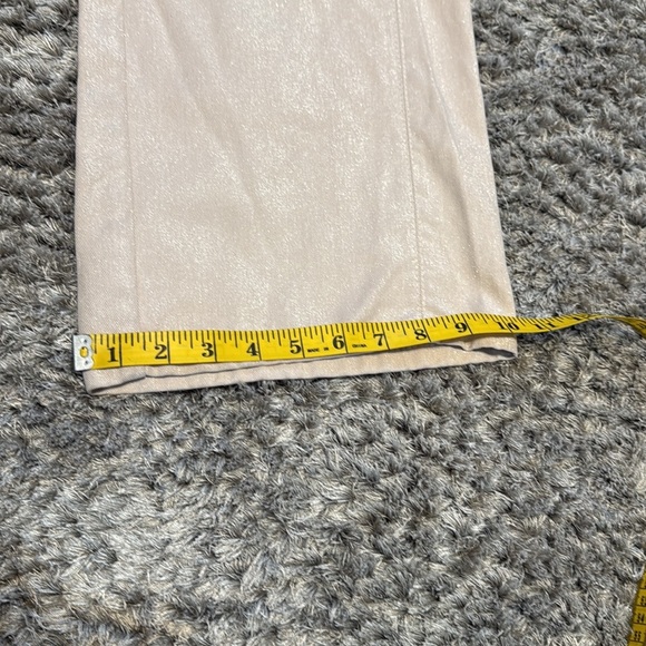women's pants size 0, shiny cream color - Picture 12 of 13